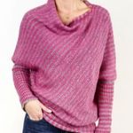 Wooden Ships  Pink & Gray Striped Mohair Asymmetrical Knit Sweater Size M/L Photo 0