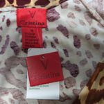 New V Cristina Dress Woman's Size Medium Leopard Print Faux Wrap Animal Print Brown Photo 11