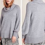 Anthropologie  Cowl Neck Puff Sleeve Long Length Womens Sweater XS Soft Cozy Photo 1