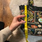 Black Shoulder Ruffle Top Button‎ Closure Printed Tote Purse Photo 3