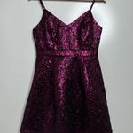 Lulus Spin The Night Magenta Jacquard Sleeveless Mini Skater Dress Size Small Photo 2