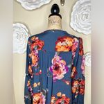 ODDY Green/Blue Floral Print Swing Style Crochet Lace Top Size Small Green Photo 10