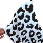 Buddy Love Muted Light Blue Sheath V-Neck Fully Lined Dress Black Animal Print Photo 1