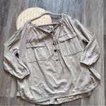 Free People  beach button tie front oversized‎ shirt cotton hemp Photo 0