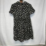 ZARA Black & White Daisy Print Short Sleeve Baby Doll a Button Front Dress Sz XS Photo 3