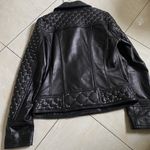 Karl Lagerfeld Studded Black Leather Jacket Size Small Photo 8