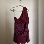 Peppermayo  Synergy Mini Dress Sz‎ 14 NEW Red Satin One Shoulder Photo 3