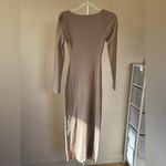 ASTR NWT  the Label Tan Long Sleeve Dress Pearl Keyhole - XS Photo 4
