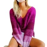 Free People Pink Ombré Balloon Sleeve Sweater XS/S Photo 0