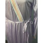 Vintage Lilac Robe Long Lounge Wear Rainbow Trim Belted Womens Sleepwear Purple Size M Photo 2