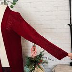 Boutique Wine Red Maxi Cardigan Photo 2
