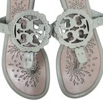 Tory Burch Miller Scalloped Sandals in Gray Sage Sand Slides Flip Flops Size 8.5 Photo 2