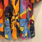 Terra & Sky Multicolor Tropical Leaf Tiered Peasant Blouse Resort Wear Boho 0X Photo 6