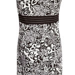 Ann Taylor LOFT Women's Floral Sheath Dress Brown White Size 6 Sleeveless Photo 0