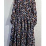 cj banks  Womens Floral Dress Sz Plus 3x Colorful 3/4 Puff Sleeve Flare Flowy NWT Photo 2