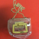 Clear Square Side Bag With Gold Chain. Preowned Photo 3