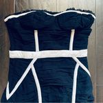 ASOS Vintage Black & Ivory Ruche Bodycon Strapless Cocktail/Wedding Guest Dress Photo 1