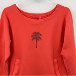 Fresh Produce  sweatshirt small coral palm tree print studded pullover cropped Photo 1
