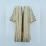 Prada Gold leather logo embroidered accent slide espadrille sandal EU 39 Photo 9