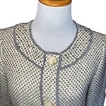 Juicy Couture WOMEN WOOL BLEND GRAY WHITE TWEED BLACK CRYSTAL BUTTON BLAZER MED Photo 1
