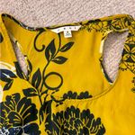 CAbi Floral Yellow and Navy Sleeveless Top Photo 3