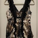 Grass Collection Grass Collections Ruffle Front Satiny Tank Top | Shirt Photo 0