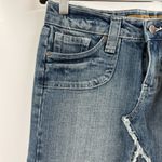 Unif Deadstock Vintage Y2K 2000s midi blue jean raw hem fringe denim skirt sz 29 NWT Photo 4