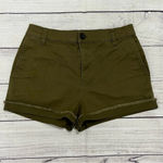 Madewell Cargo Twill Chino High Rise Raw Hem Shorts Olive Green Summer Size 26 Photo 2