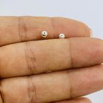 925 Sterling Silver Women / Girl Studs Ball Earrings Photo 2