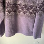 Cabelas Fleece Pullover Vintage S/P Purple Lavender Star Print Mock Neck Sweater Photo 3