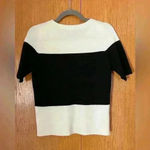 Talbots Merino Wool Short Sleeve Tee Style Sweater Color Block Jewel Trim Photo 6