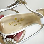 Kate Spade Sandals Womens 8.5 White Embellished Open Toe Ankle Strap Heels Photo 6