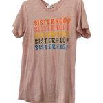 Girl Defined Sisterhood Print Multicolor Graphic Short Sleeve Top Size Small Pink Photo 1