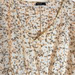 SheIn  Curve Ivory Floral Peplum Blouse Short Sleeves Sz 1X XC Photo 1