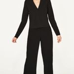 ZARA  V-Neck Cutout Tie Neck Top Photo 2