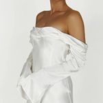 Meshki Giselle Off Shoulder Satin Mini Dress Photo 2