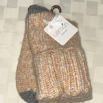 Lemon Handcrafted Socks in Cream and Gray Photo 0