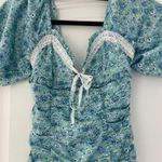 For Love & Lemons ALANA BLUE FLORAL MINI DRESS XXS! Photo 5