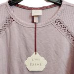 Knox Rose  Waffle Knit Pullover Henley Boho Hippie Sweatshirt Photo 2