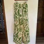 Umgee Tropical Floral Print Green Size Large Wide Leg Flare Flowy Pants NWT Photo 5