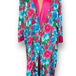 Victoria's Secret Vintage Victoria Secret Gold Label Pink Blue Floral Long Robe Sleep Size M/L Photo 7