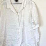 Jones New York  Signature White Linen Short Sleeve Button-Up Shirt - Size: 3X Photo 3