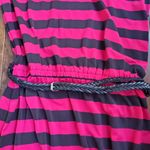 BarbiePink and black striped maxi dress by fever brand with black belt d… Pink Photo 4