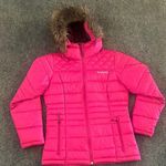 Columbia  Women Fuchsia Puffer Jacket with Faux Fur Hood Size S Photo 0