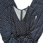 CHAPS Womens Floral Jumpsuit Wide Leg V Neck Tie Waist Blue White Size 6 Photo 4