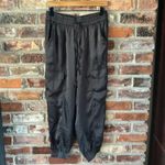 Aerie Gray Satin Cargo Joggers Pants, S Photo 1