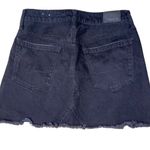 American Eagle  Black Denim Mini Skirt Size 2 Distressed  Y2K 90’s Photo 1