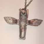 Vintage Silver Tone & Faux Turquoise Totem Pole Pendant Boho Retro Necklace Photo 4