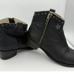 Mr. Wolf Ankle Boots Womens 7.5 Black Leather Bootie Low Cowboy Western Concert Photo 5