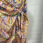 ZARA Paisley Multi Color Satin Wrap Skirt Size S Photo 5
